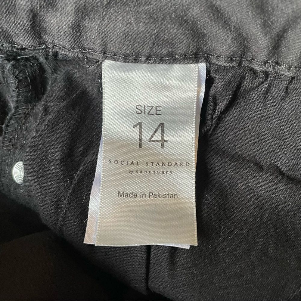 Social Standard By Sanctuary Black Camo Ankle Skinny Stretch Jeans Women’s Sz 14 - Picture 12 of 12